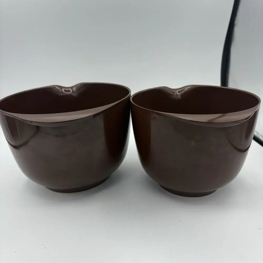 Rosti Denmark Mixing Bowls Lot of 2 Melamine 2L & 1.5L‎ Brown Vintage